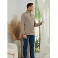 thumbnail image 3 of Pullover Sweaters for Men Quarter-Zip Long Sleeve Solid Casual Knit, 3 of 7