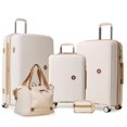thumbnail image 1 of 5 Piece Hardside Luggage Set: 28 Inch Spinner Suitcase, 24 Inch Rolling Luggage, 20" Carry-On Suitcase, Toiletry Kit & Expandable Tote Bag, 1 of 9