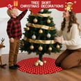 thumbnail image 5 of 30 Inch Christmas Tree Skirt – Velvet Plush Tree Mat, Soft Thickened Polyester with Red Ties, Single-Sided Printing, Available in 30in/36in/48in, Perfect for Holiday Xmas Tree Decoration, 5 of 7