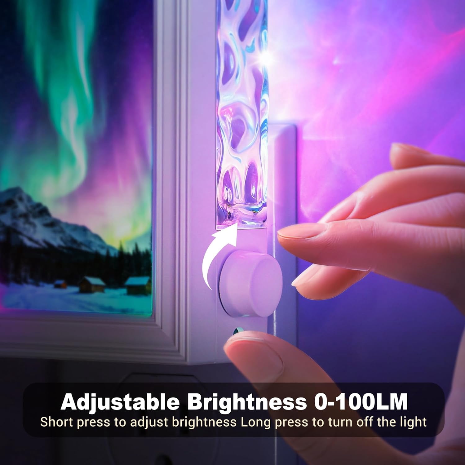 RGHJAR-﻿ Night Lights Plug Into Wall: Picture Night Light with 10 Color Change, Dusk to Dawn Sensor, Backlit Nightlight with Picture Frames for Women Teen Girl Birthday Gifts Northern Light Projector
