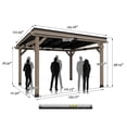 thumbnail image 5 of Mondawe 10 x 12 FT Cedar Wood Gazebo with Metal Hardtop, Large Outdoor Grill Canopy with Sloped Roof, Heavy Duty Pergola for Patio, Backyard, Garden, 5 of 13