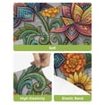 thumbnail image 4 of Vintage Floral Boho Bar Stool Covers Set of 6, Abstract Art Modern Flowers Stretch Washable Bar Chair Covers with Backs, Removable Pub Counter Height Chair Cover for Kitchen Dining Room Cafe, 4 of 7