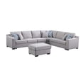 thumbnail image 4 of 126" Wide Fabric Modular Corner Sectional Sofa with Ottoman in Light Gray, 4 of 5