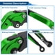 thumbnail image 4 of Palancas de freno y embrague cortas y largas únicas para Yamaha YZF R1 09-14, palanca de freno ajustable en 6 posiciones, aleación de aluminio, mango verde con extremo negro, 4 of 6
