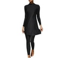 thumbnail image 2 of Wancir Muslim Swimsuit for Women Rash Guard Set 2 Pieces Long Sleeve Modest Swimwear with Swim Cap Surfing Bathing Suit, 2 of 7