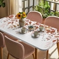 thumbnail image 3 of Brown Leaves Table Cloths for 3 Foot Rectangle Tables, Summer Botanical Patio Waterproof Elastic Fitted Tablecloths, Washable Rectangular Table Cover for Camping, 3 of 8