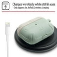 thumbnail image 3 of Apple Airpods Pro Case Soft Silicon Full-Body Protective Case Cover Compatible with Apple Airpods Front LED Visible - Jasmine(Green White), 3 of 5