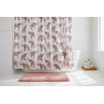 thumbnail image 4 of Serafina Home Boho Elephant Shower Curtain: Fun and Elegant Red Coral Blush Grey Green White Design with Pom Pom Side Fringe, 4 of 8