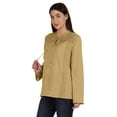 thumbnail image 2 of Moomaya Womens Mandarin Collar Tunic Full Sleeve Summer Plain Cotton Top, 2 of 7