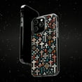 thumbnail image 6 of DistinctInk Hybrid (Acrylic / TPU) Clear Slim Fit Case for Apple iPhone 12 Pro (6.1" Screen) - "Vibrant Christian Cross Pattern on Black", 6 of 8