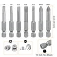thumbnail image 2 of Uxcell 12Pcs Juego de Puntas de Destornillador 2" Longitud Magnética Ranurada Phillips Torx, 2 of 6