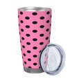 thumbnail image 2 of Daiia Rose red polka dots Printed 20oz Insulated Coffee Cup with Straw Topper, Fully Spill Proof Travel Coffee Mug, Stainless Steel Tumbler for Work Home Outdoor Car-Without Straw, 2 of 8