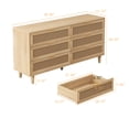 thumbnail image 2 of Dasun 59.06"6-Drawers Rattan Storage Cabinet Rattan Drawer with White Drawer Slides,for Bedroom,Living Room,Natural, 2 of 7