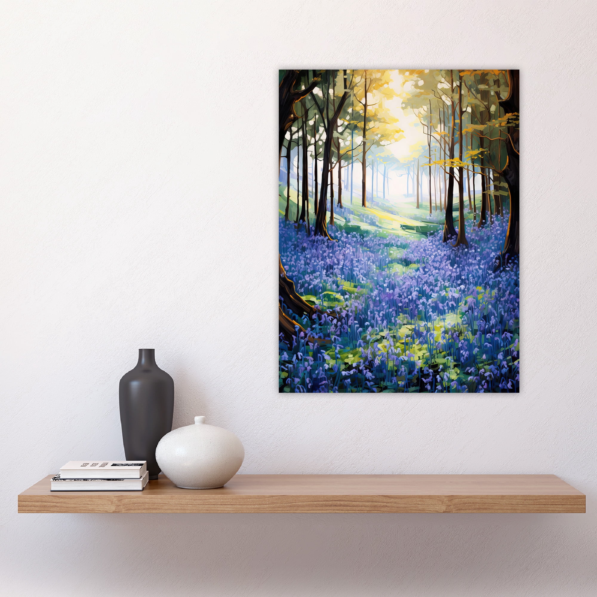 Bluebell Wood Spring Flower Woodland Scene Oil Painting Forest