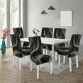 thumbnail image 2 of Chair Covers for Dining Room Set of 6, Stretch Dining Chair Cover 6 Pieces, Washable Kitchen Parsons Chair Slipcovers 6 Pack, Removable Seat Protector for Home and Party, 2 of 5