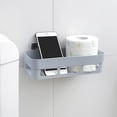 thumbnail image 4 of Plastic Wall Storage Shelf,Plastic Wall Mounted Adhesive Bathroom Storage Shelf Plastic Shower Storage Basket Dependable Performance, 4 of 8