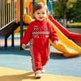 thumbnail image 4 of Linfrsh Newborn Girl Romper Baby Boy Romper Race Car Outfit Infant Long Sleeves Zipper Jumpsuit(Red,6-9 Months), 4 of 5