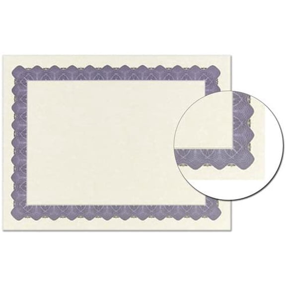 Great Papers! Parchment Certificate, Metallic Blue Border, 8-1/2" x 11", 100 Count