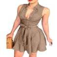 thumbnail image 1 of Femmes Été Bodycon Denim Manches Courtes Robe Soirée Mini Robes, 1 of 6
