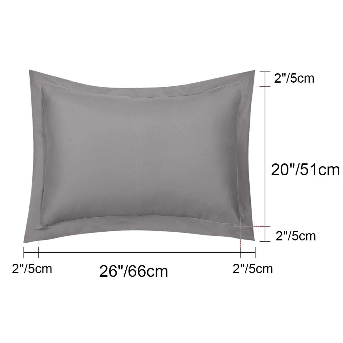 Unique Bargains Pillowcases Soft Microfiber Pillow Shams Set of 2 Standard Grey