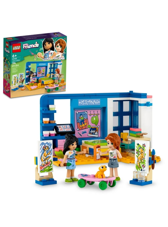 LEGO Friends Liann's Room, Art Themed Bedroom Playset with Liann & Autumn Mini-Dolls, Collectible Toy for Girls and Boys Ages 6 and Up, 41739