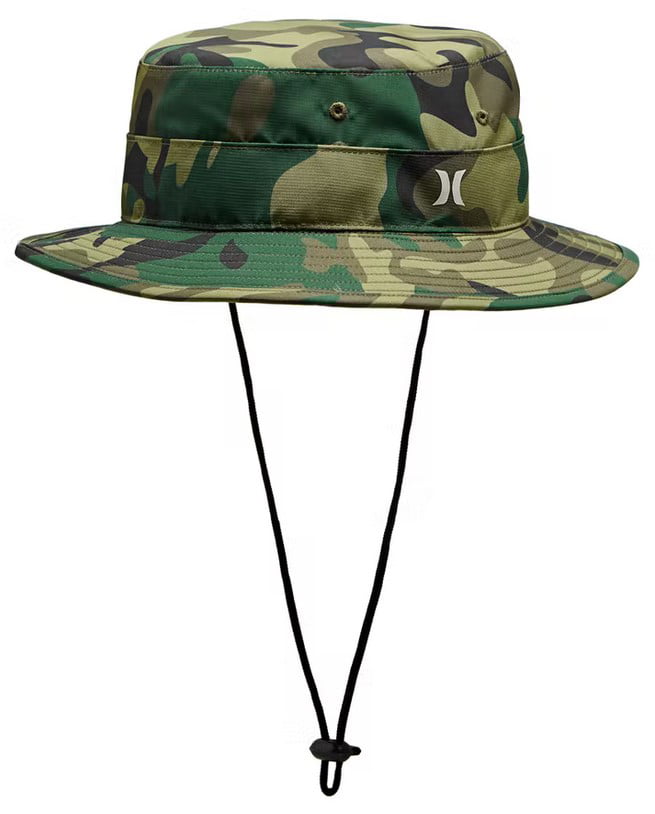 Hurley Men's Backcountry Camouflage Boonie Bucket Hat Cap - Camo Green ...