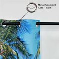 thumbnail image 4 of Beach Kitchen Curtains, Tropical Coastal Hawaiian Palm Trees Summer Ocean Landscape Pattern Waterproof Grommet Window Drapes for Bedroom Bathroom Window Small Closet Cafe 2 Panels W27.5 x L39, 4 of 5