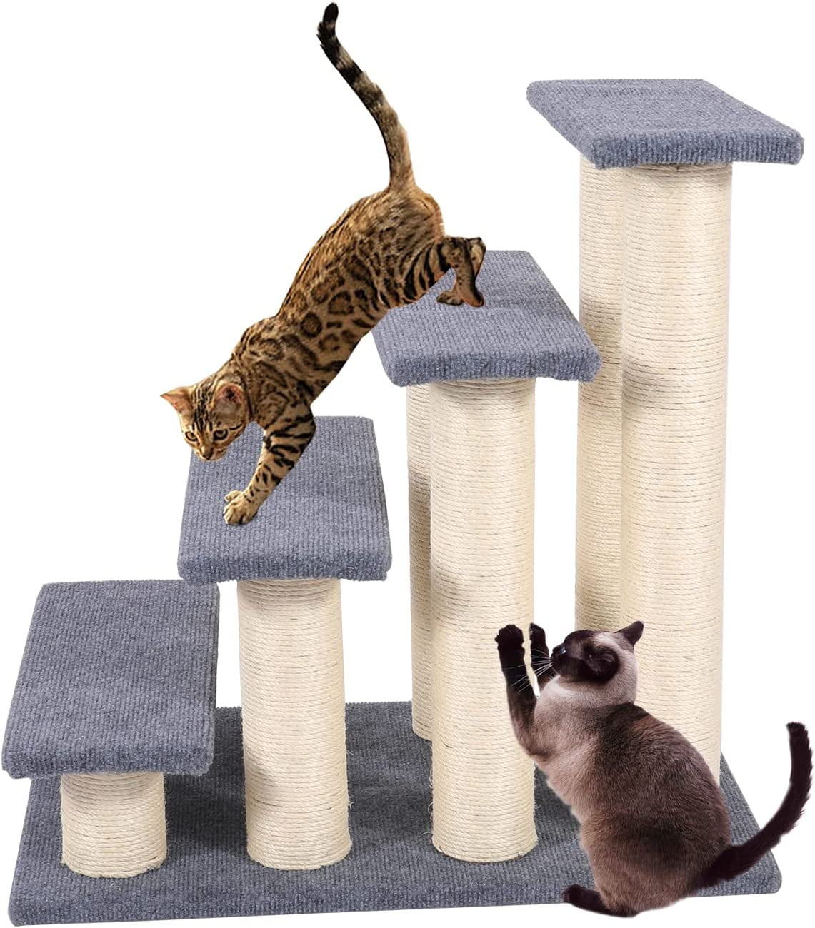 Lineslife 4 Steps Cat Stair Ladder for Cats &Dogs, Pet Steps Stairs