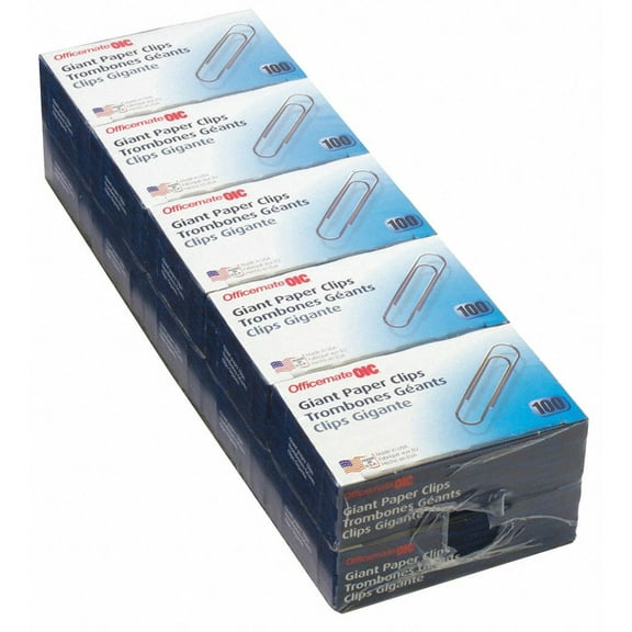 Officemate Paper Clips,Large,Silver,Steel,PK1000 99914 99914 ZO-G2423933