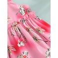 thumbnail image 6 of Kids Girls Casual Dress Floral Printed Ruffled Sleeveless Loose Bandage Sling Dress, Pink, 6 of 8