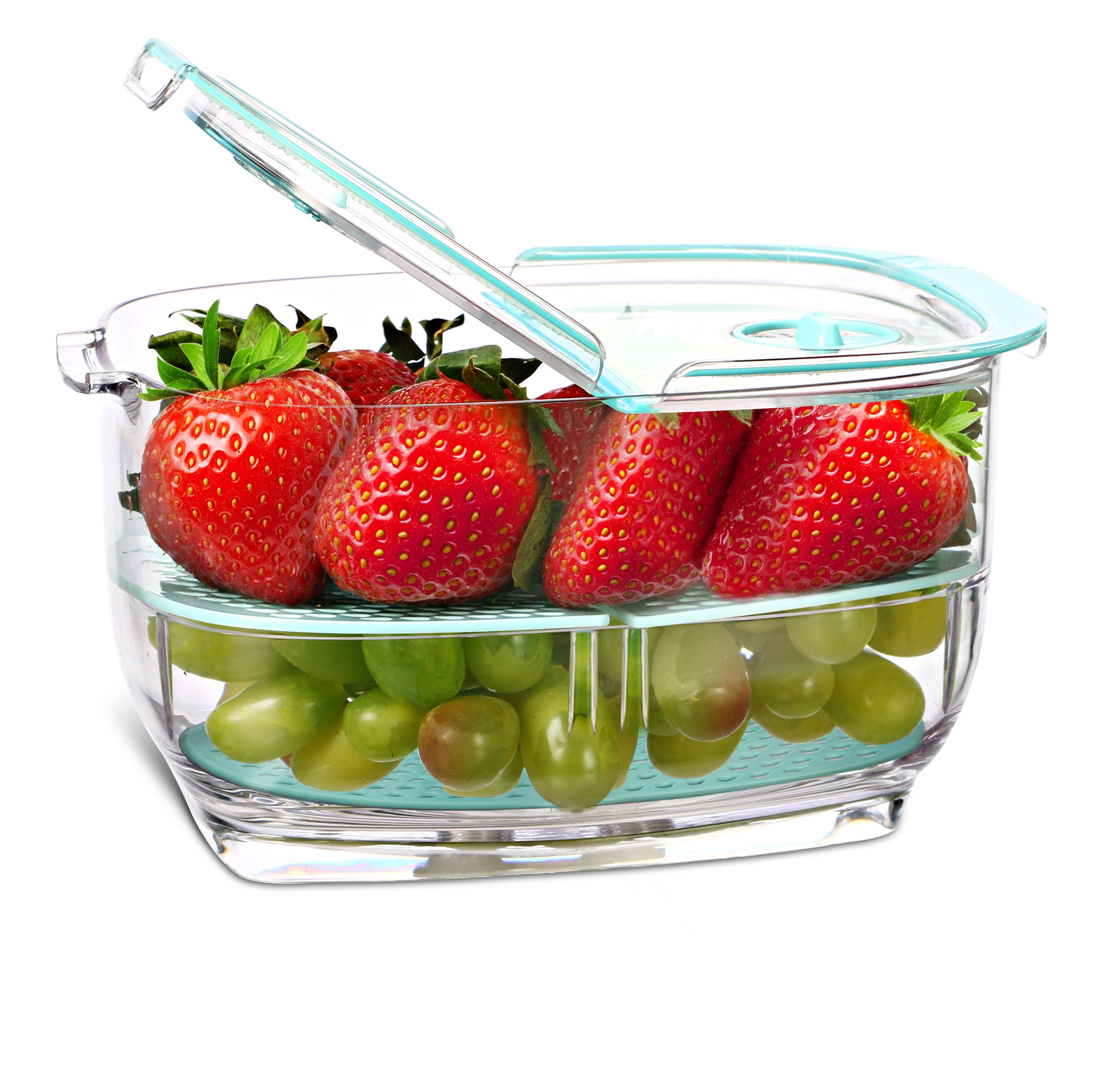 Felli Fresh Produce Keeper Container with Removable Drainage Valve, 3 Count