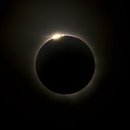 Solar eclipse with prominences and diamond ring effect Stretched Canvas - Philip HartStocktrek Images (28 x