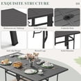 thumbnail image 5 of Richryce 7-Piece Outdoor Patio Dining Set, Metal Table with Umbrella Hole, 6-Person Patio Table and 6 Swivel Chairs for Garden, Gray Chairs, 5 of 9
