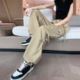 thumbnail image 2 of TNOBHG Women Wide-leg Pants Women's Wide-leg Pants Casual Elastic Waist Trousers for Daily Wear Polyester Casual Pants, 2 of 8