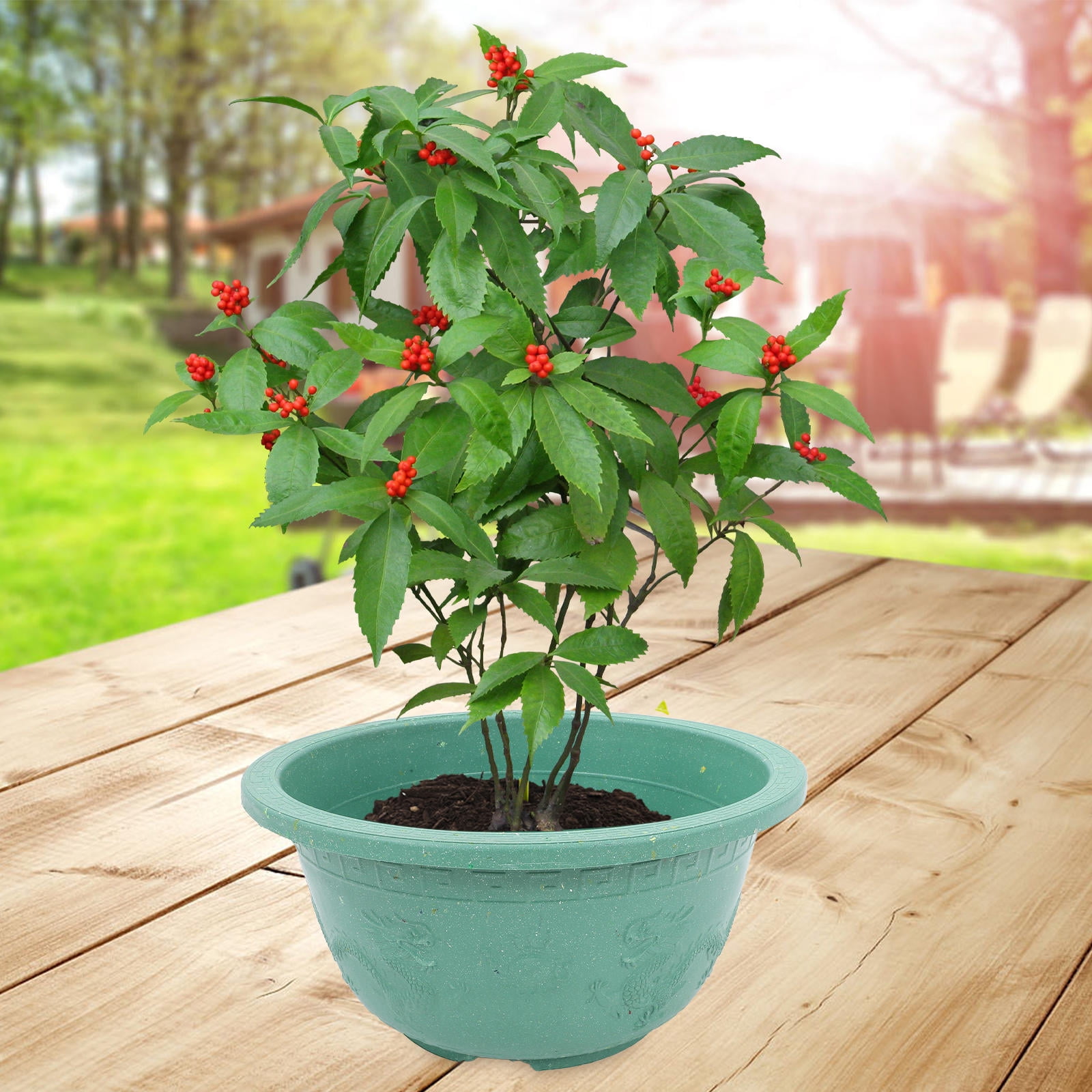 HEMOTON Plastic Planter Gardening Plant Pot Portable Flowerpot Large Plant Flowerpot