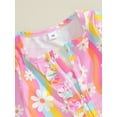 thumbnail image 7 of Suealasg Baby Girl Pajamas Jumpsuits +Headband Long Sleeve Round Neck Flower Print One-Piece Pajamas Infant Footie Pjs Newborn Rompers Sleepwear, 7 of 7