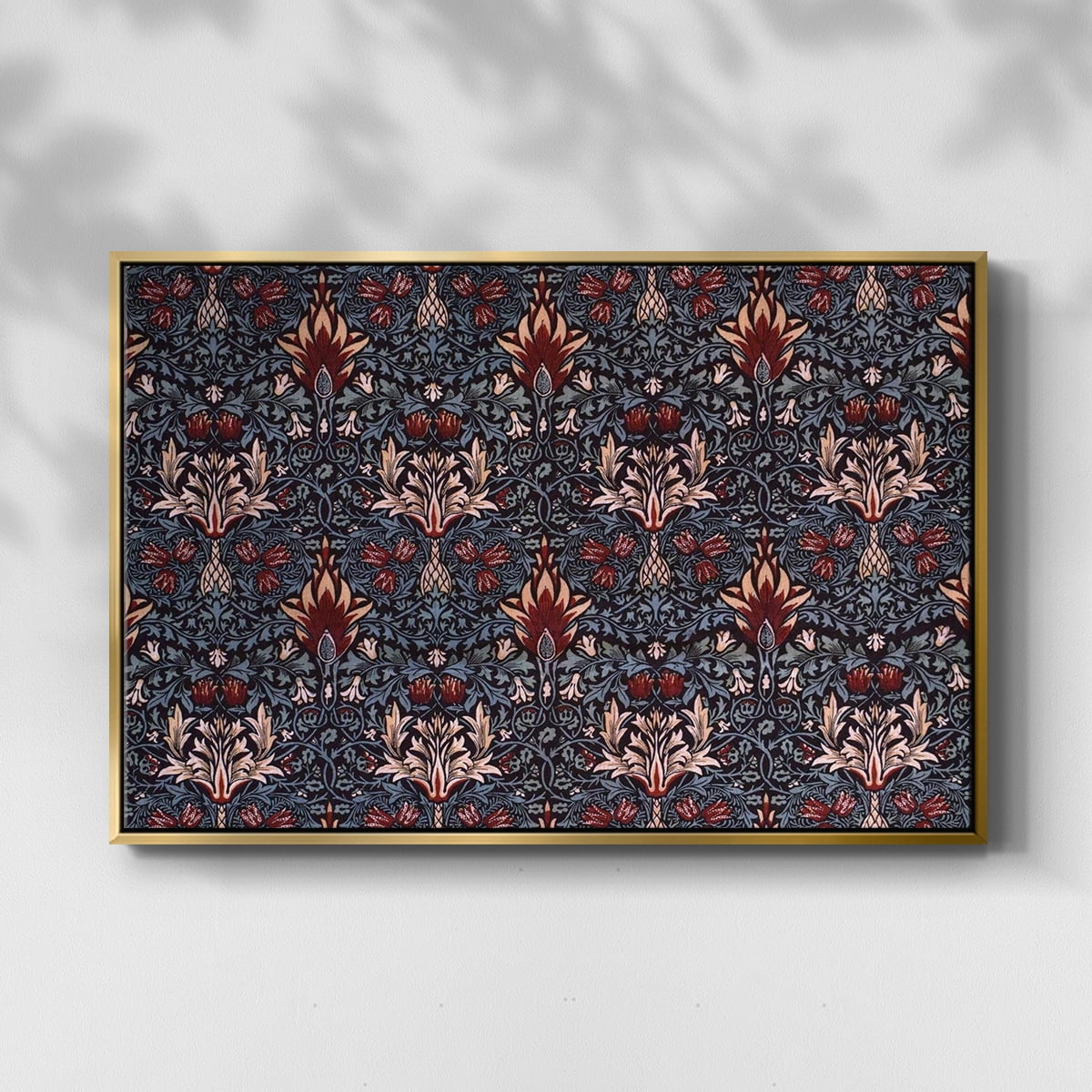 Vintage Abstract Print-LVII Framed in Gold Wood Gallery Wrapped Canvas 27 in. x 41 in.
