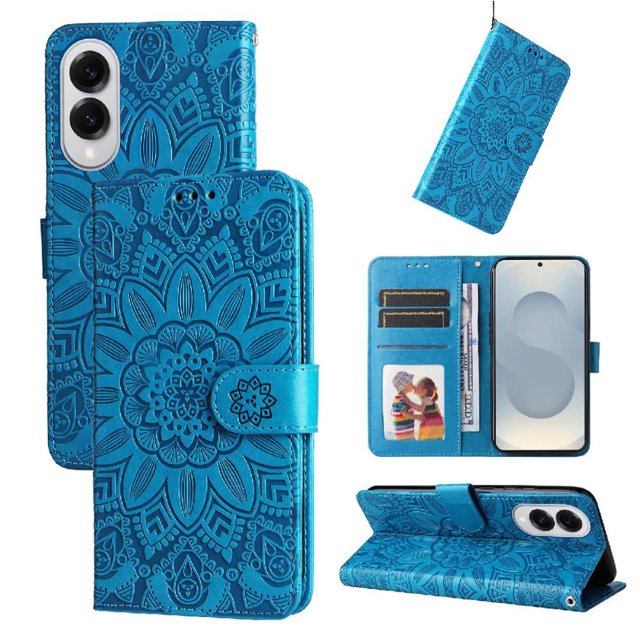 Funda tipo cartera GANGXUN para Samsung Galaxy S25 Edge , diseño girasol, cuero PU, soporte, cierre magnético, tarjetero