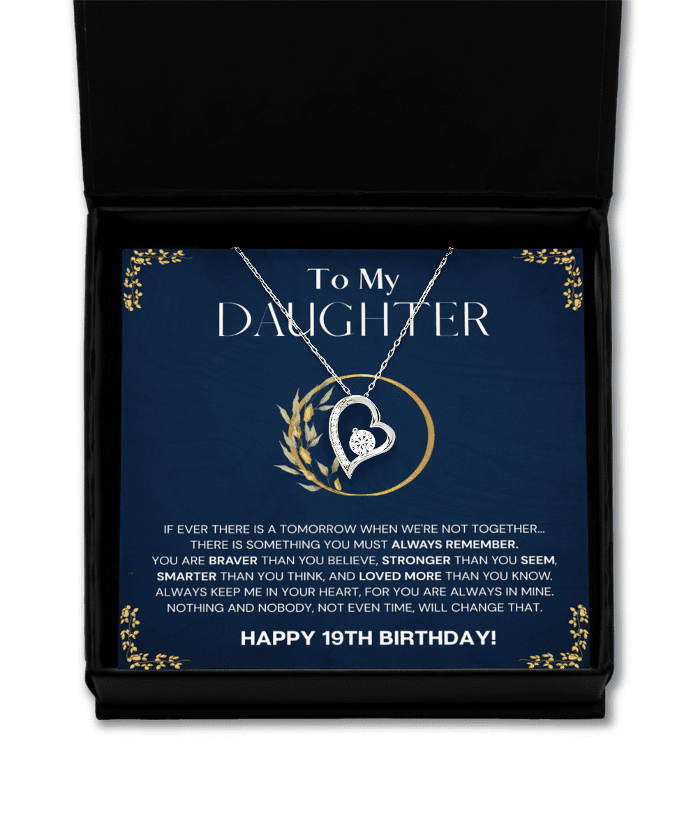 19th Birthday Gift Necklace For Daughter, Solitaire Crystal Necklace