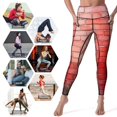 thumbnail image 5 of Red Brick Stone Wall Grass Leggings Gym Wear Gym Sportswear Woman Tight Fitting Woman Sports for Womens Leggings, 5 of 6