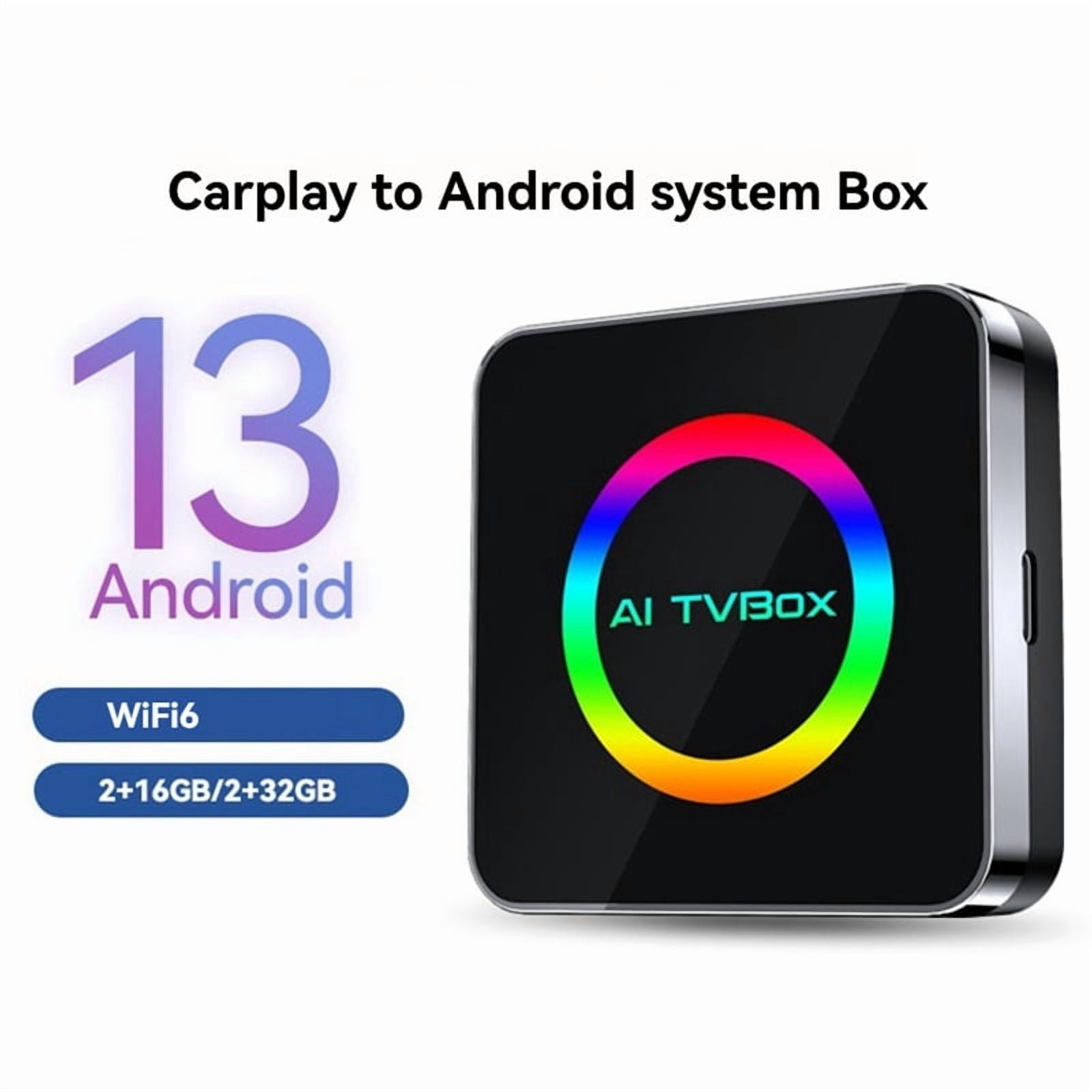Android 13 Ai TVBox Box Carplay WIFI6 2G+32G Wireless