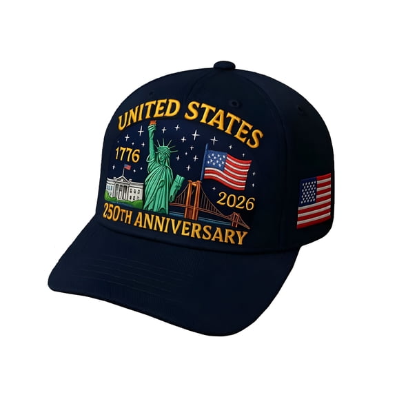 TELOLY 250th Anniversary of the Founding of the United States Commemorative Cap Embroidered Patriotic Theme Baseball Cap for Men Women Multiple Styles Available