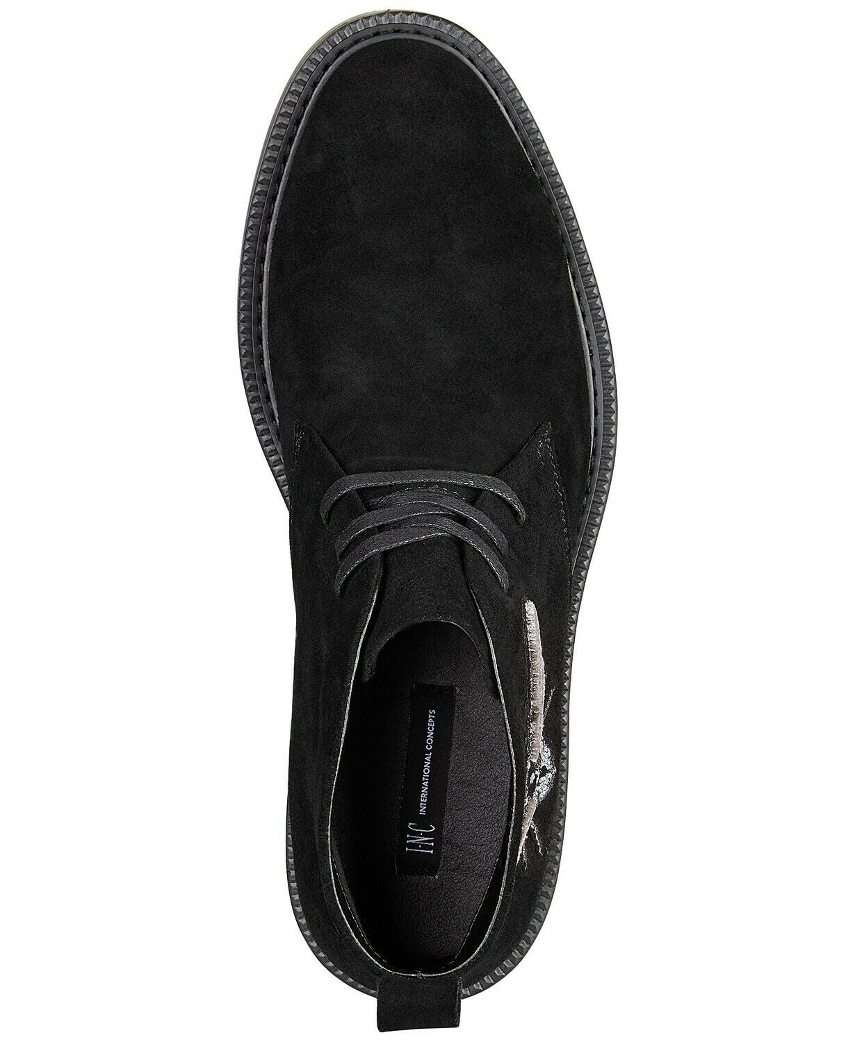 INC International Concepts Mens Darius Patch Chukkas Suede Black INC International Concepts Men main image 2