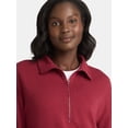 thumbnail image 2 of Time and Tru Women's Half Zip Fleece Sweatshirt, Sizes XS-XXXL, 2 of 5