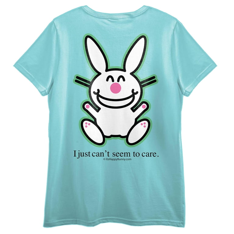 トップス Happy... It's Happy Bunny I Just Can't Be Stop Adorable Crew Neck Short