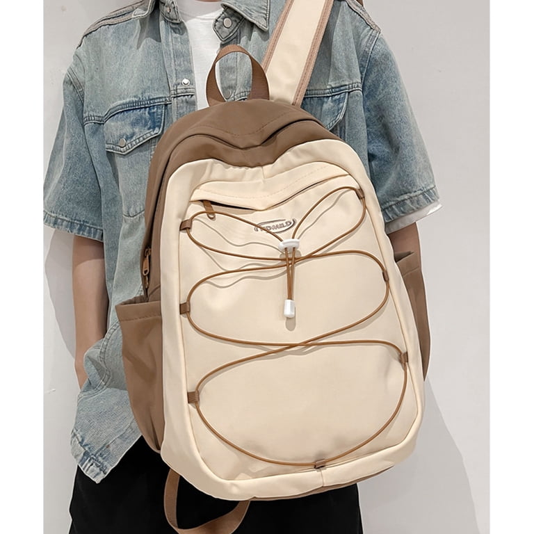 Contrast Color Nylon Backpack Large Capacity Laptop Bag  display picture 2