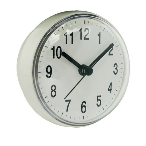 Mini suction cup wall clock bathroom anti fog waterproof clock kitchen bathroom clock
