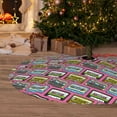 thumbnail image 6 of Yiaed Retro Cassette Print Christmas Tree Skirt , Tree SkirtsTree Mat for Christmas Winter Holiday Indoor Decorations-48", 6 of 7