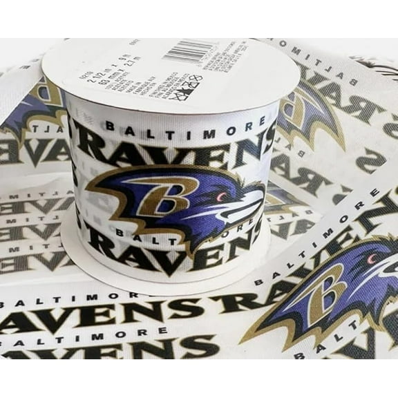 Ravens Printed Ribbon 2.5"-Inch Width, 15 Foot Spool