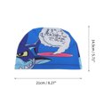 thumbnail image 4 of Gorro de Natación Transpirable con Patrón de Tiburón Púrpura Blanco 1 Pc, 4 of 6
